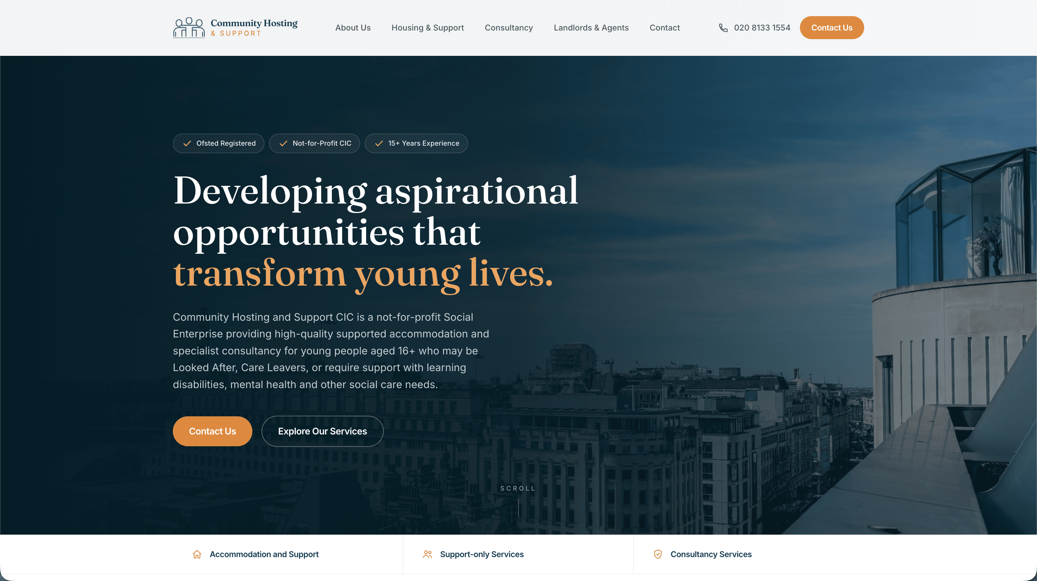 CHS-Community Hosting & Support (Frontend Developer) — Landing Page project screenshot